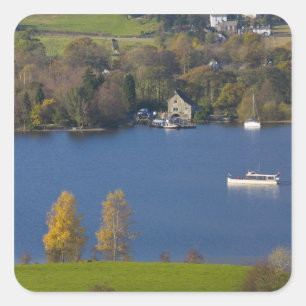 Coniston Water, Lake District, Cumbria, Engeland Vierkante Sticker