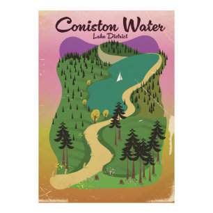 Coniston Water Lake District Foto Afdruk