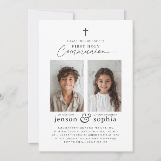 Conjoint Première Sainte Communion 2 Invitation ph (Devant)