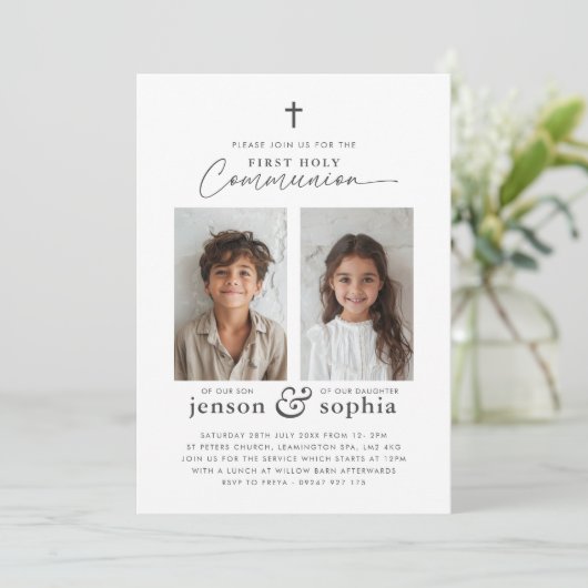 Conjoint Première Sainte Communion 2 Invitation ph (Debout devant)