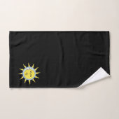 Conjonction lune et soleil sur noir (Serviette à main)
