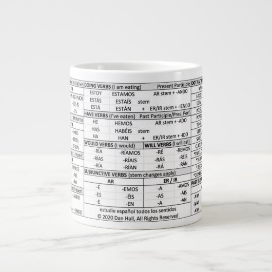 Conjugation espagnole principale - 20 Ounce Mug (Devant)
