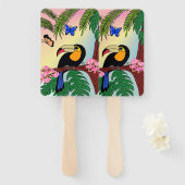 Conjunto de Leques Tucano e Borboletas Handwaaier (Voorkant en achterkant)