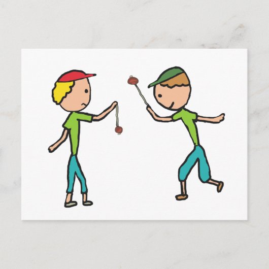 Conkers spelen briefkaart (Voorkant)