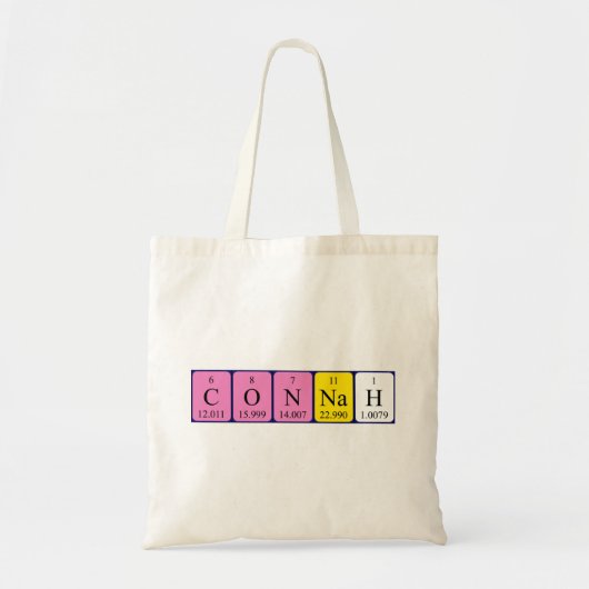 Connah periodieke lijstnaam canvas tas (Voorkant)
