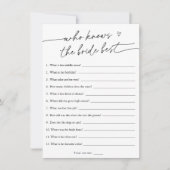 Connaissez-vous bien la carte de jeu de la mariée (Devant)