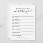 Connaissez-vous bien la carte de jeu fille anniver (Devant)