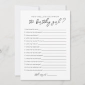 Connaissez-vous bien la carte de jeu fille anniver (Devant)