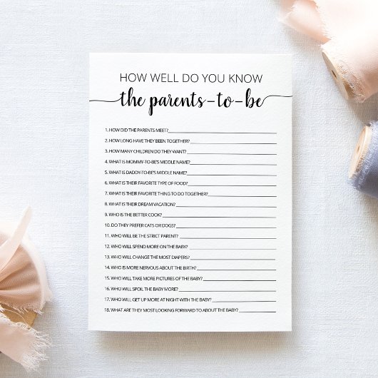 Connaissez-vous bien la carte Parents-to-be ?