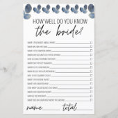 Connaissez-vous bien la feuille de Fête des mariée (Devant)