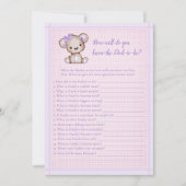 Connaît Daddy Meilleur Beau Purple Ours Bébé Carte (Devant)