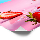 Conne crème glacée de fraise fondue Poster brillan (Coin)