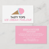 Conne de crème glacée, Carte de visite de la crème (Devant / Derrière)