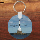 Conneaut Harbour West Bkw Light-sleutelketen Sleutelhanger (Voorkant)