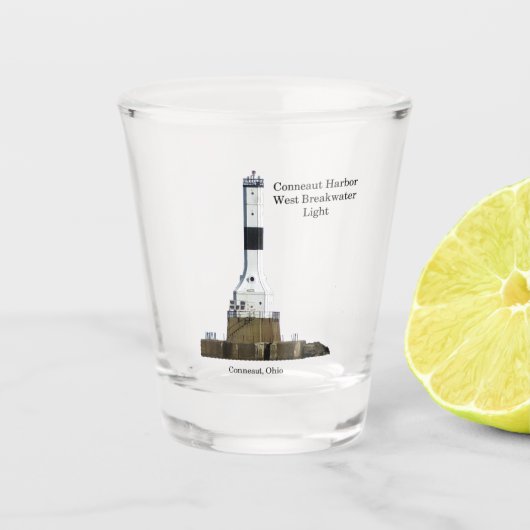 Conneaut Harbour West Breakwater Light shot glass Glas (Voorkant)