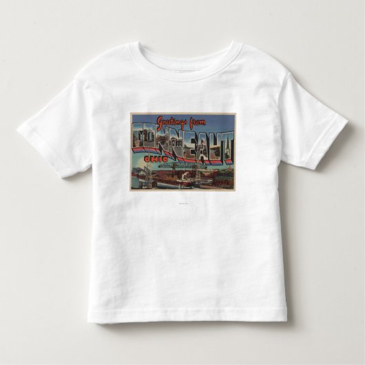 Conneaut, Ohio - Grote letterscènes Kinder Shirts (Voorkant)