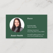 Connect, Florist Green & White Photo Carte de visi (Devant)