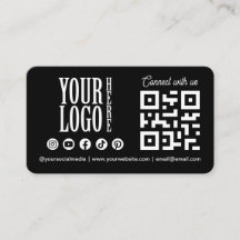Connect with us Social Media QR Code Black Busines