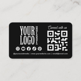 Connect with us Social Media QR Code Black Busines Visitekaartje