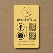 Connect With Us Yellow QR Code Visitekaartje