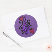Connecté À Des Stickers À Notes Violettes De Musiq (Enveloppe)