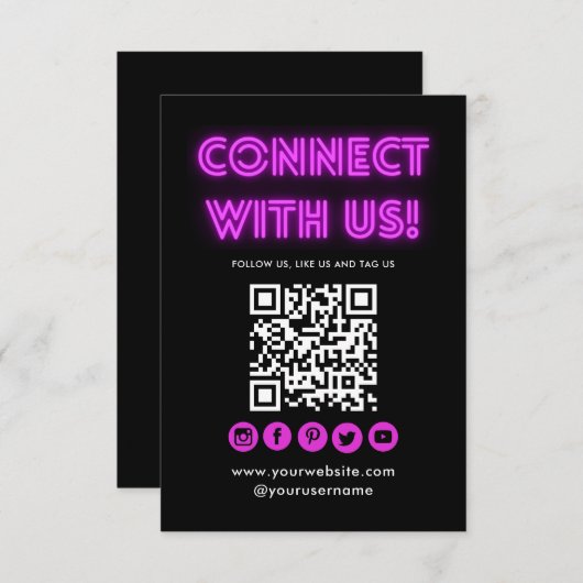 Connectez-vous avec nous QR Code Carte de visite d (Devant / Derrière)