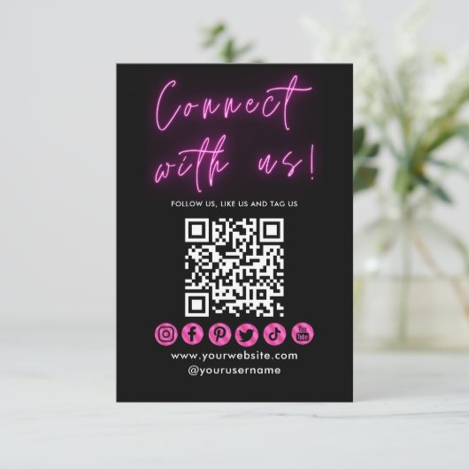 Connectez-vous avec nous QR Code Carte de visite d (Debout devant)