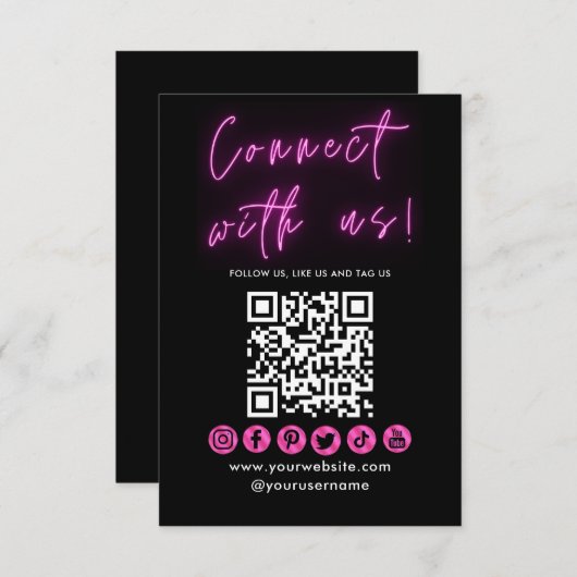 Connectez-vous avec nous QR Code Carte de visite d (Devant / Derrière)