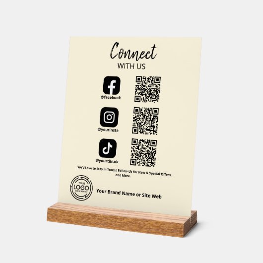 Connectez-vous avec nous Social Media Code QR (Angle)