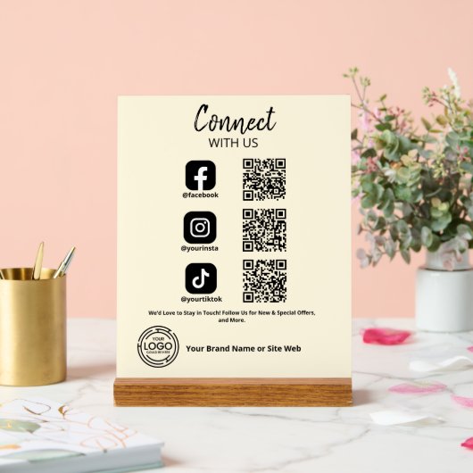 Connectez-vous avec nous Social Media Code QR (Mariage)