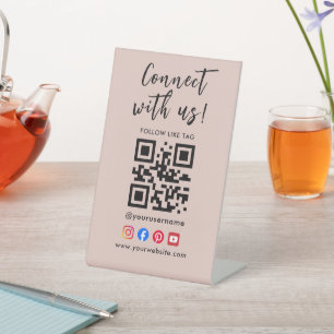 Connectez-vous ici Panneau de code QR Sign