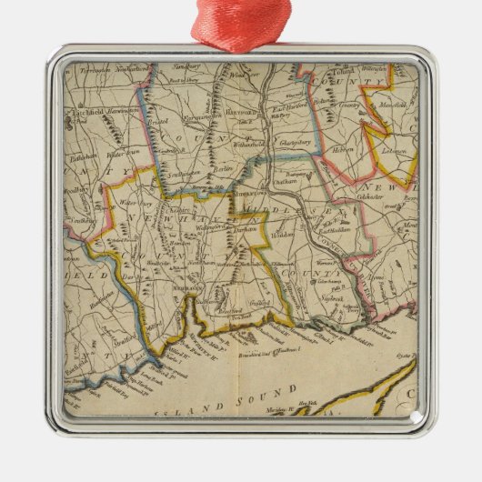 Connecticut 10 metalen ornament (Voorkant)