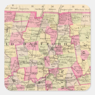 Connecticut 12 vierkante sticker