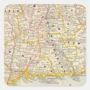 Connecticut 14 vierkante sticker