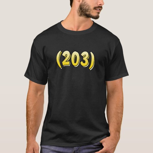 Connecticut 203 Area Code Bridgeport New Haven Sta T-shirt (Voorkant)