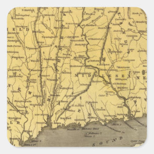 Connecticut 4 vierkante sticker