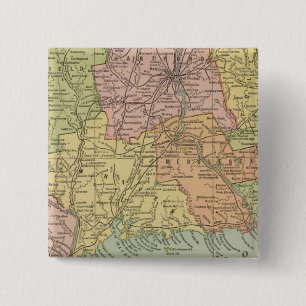 Connecticut 5 vierkante button 5,1 cm