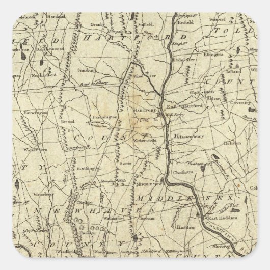 Connecticut 7 vierkante sticker (Voorkant)