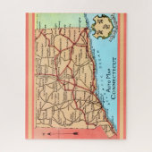 Connecticut Auto Map Legpuzzel (Verticaal)