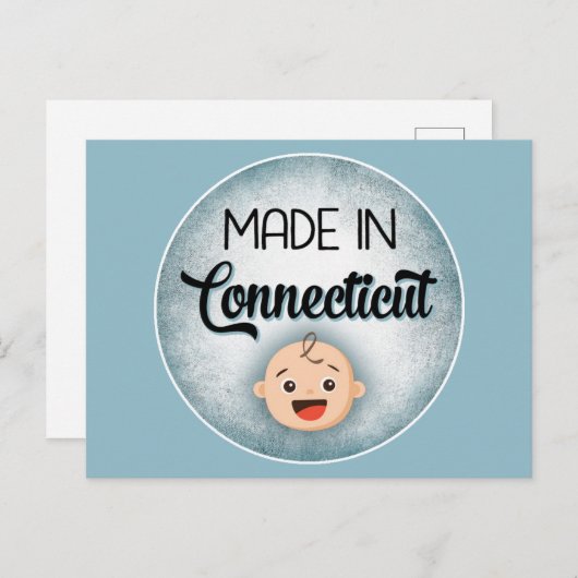 Connecticut Baby Funny Blue New Boy Briefkaart (Voorkant / Achterkant)