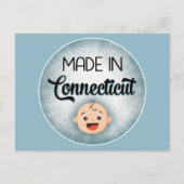 Connecticut Baby Funny Blue New Boy Briefkaart (Voorkant)