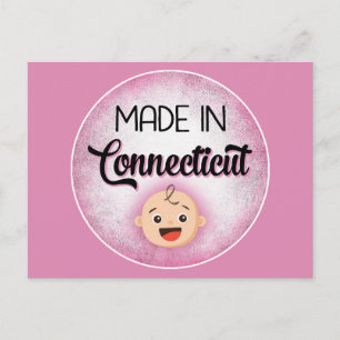 Connecticut Baby Funny Pink New Girl Briefkaart