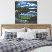 Connecticut Beuece Lake Trees Canvas Afdruk (Insitu (Slaapkamer))