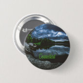 Connecticut Beuece Lake Trees Ronde Button 5,7 Cm (Voorkant /achterkant)