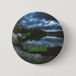 Connecticut Beuece Lake Trees Ronde Button 5,7 Cm