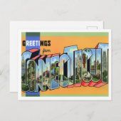 Connecticut  Big Letters Briefkaart (Voorkant / Achterkant)