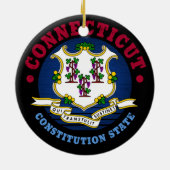 CONNECTICUT CONSTITUTION STATE FLAG KERAMISCH ORNAMENT (Achterkant)