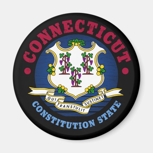 CONNECTICUT CONSTITUTION STATE FLAG MAGNEET (Voorkant)