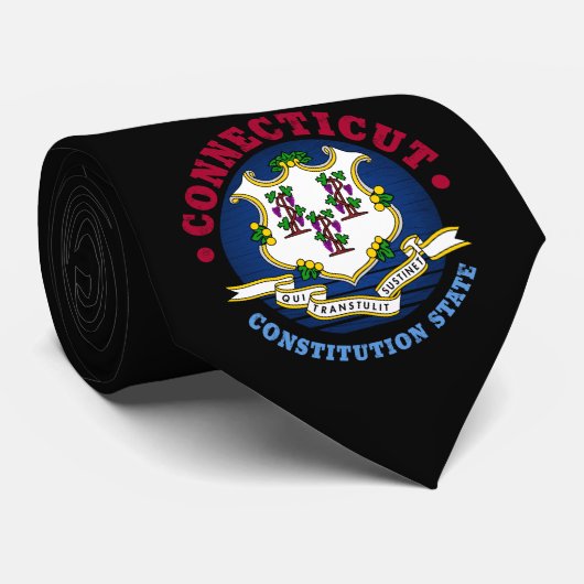 CONNECTICUT CONSTITUTION STATE FLAG STROPDAS (Opgerold)