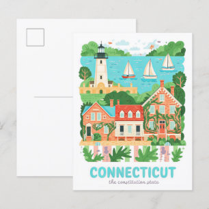 Connecticut de Grondwet Staat VS Reizen Briefkaart